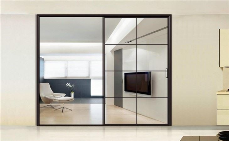 Profil de porte coulissante en aluminium